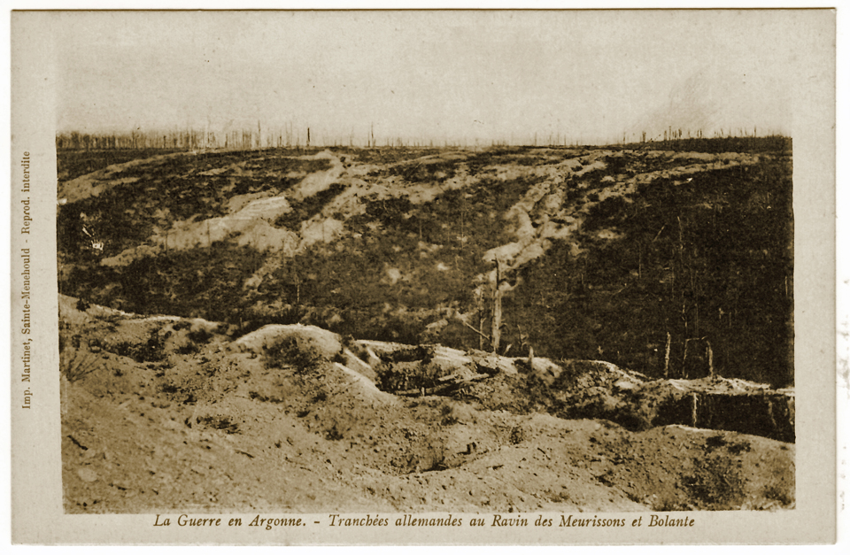 Tranchées allemandes au Ravin des Meurissons et Bolante