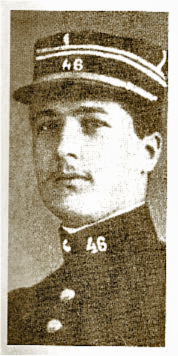 Le Lieutenant Pierre Monnier du 46ème Régiment d'Infanterie, tué au combat le 8 janvier 1915 au ravin des Meurissons à l'âge de 23 ans