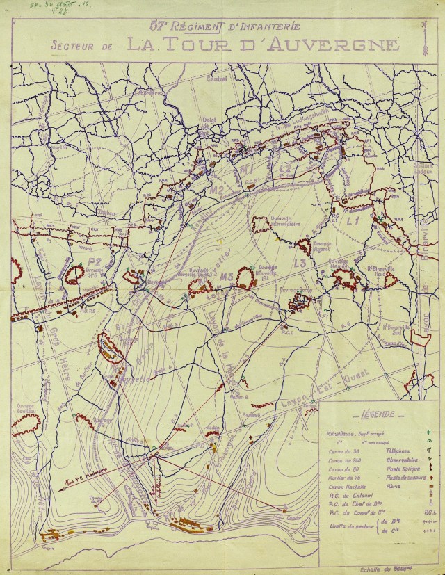Le secteur de la Tour d'Auvergne occupé par le 57ème R.I. - 29-30 août 1916